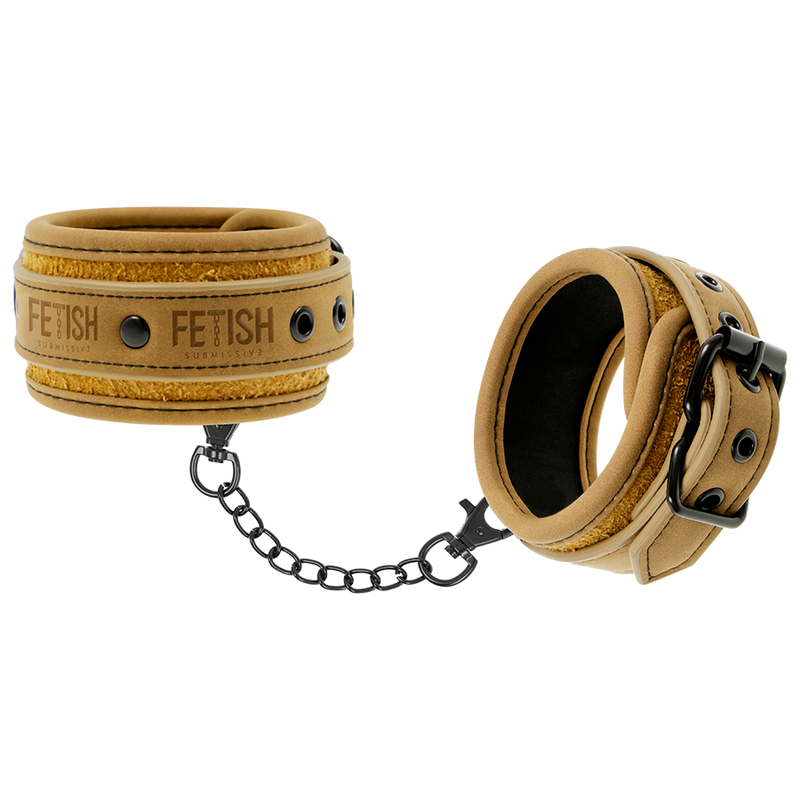 Vegan leather ankle cuffs with neoprene lining