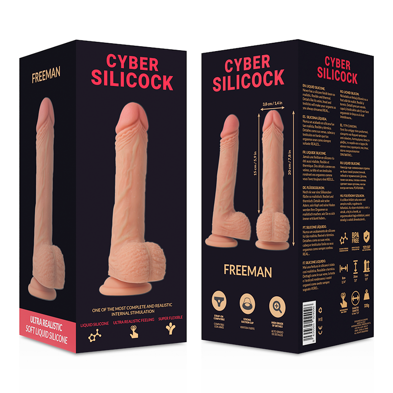Freeman Ultra Realistic Soft Liquid Silicone 20cm -o- 3.8cm