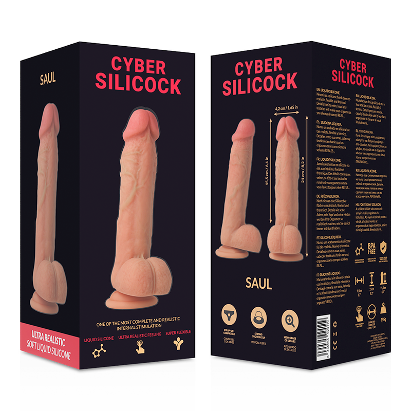 Saul ultra realistic soft liquid silicone 21 cm -o- 4.2 cm