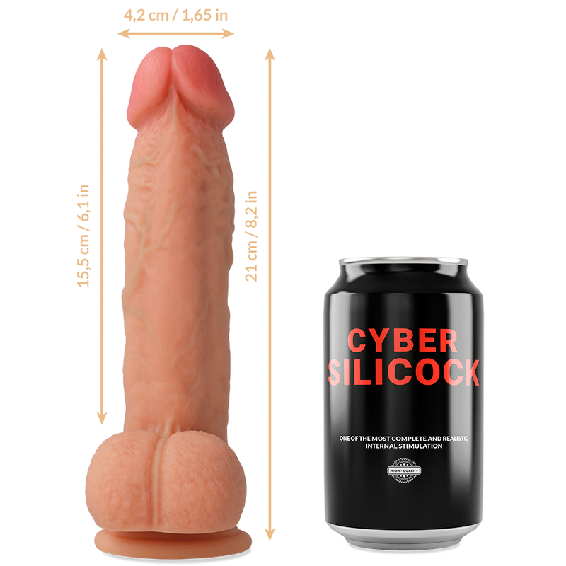 Strap-on saul liquid silicone with 3 free rings 15.5 cm -o- 4.2 cm