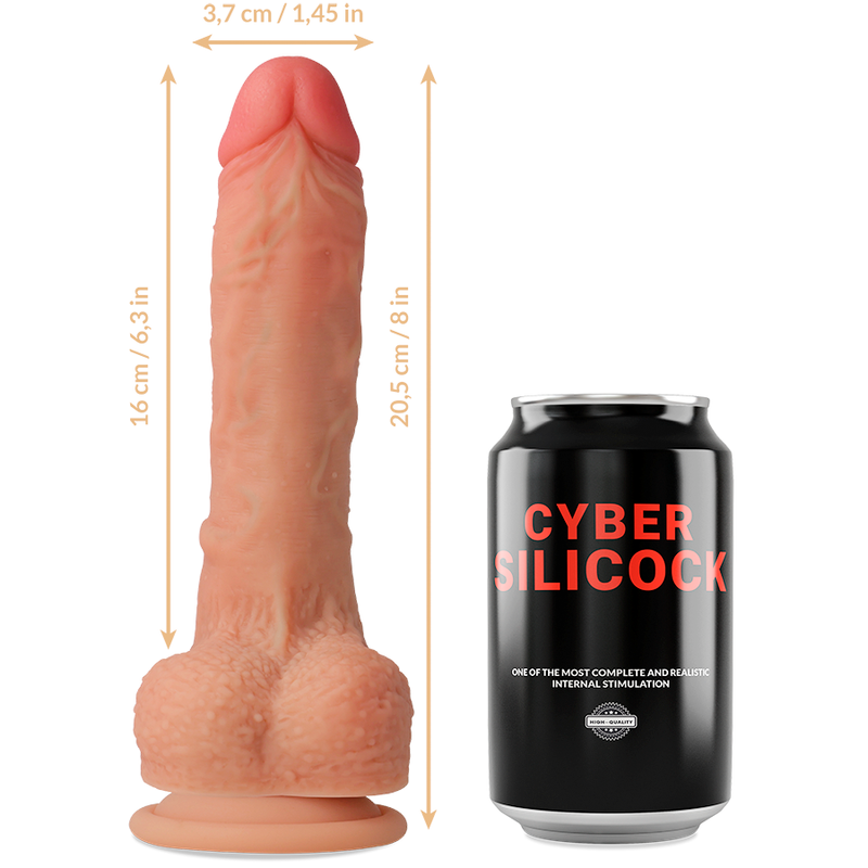 Strap-on connor liquid silicone with 3 free rings 20.5 cm -o- 3.7 cm