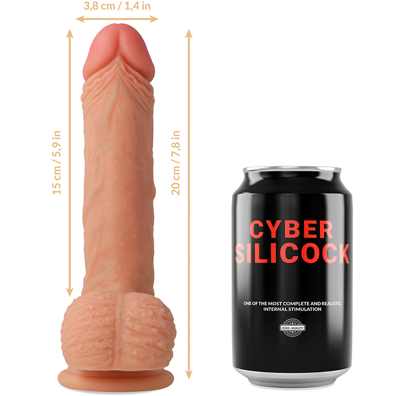 Strap-on freeman liquid silicone with 3 free rings 20 cm -o- 3.8 cm