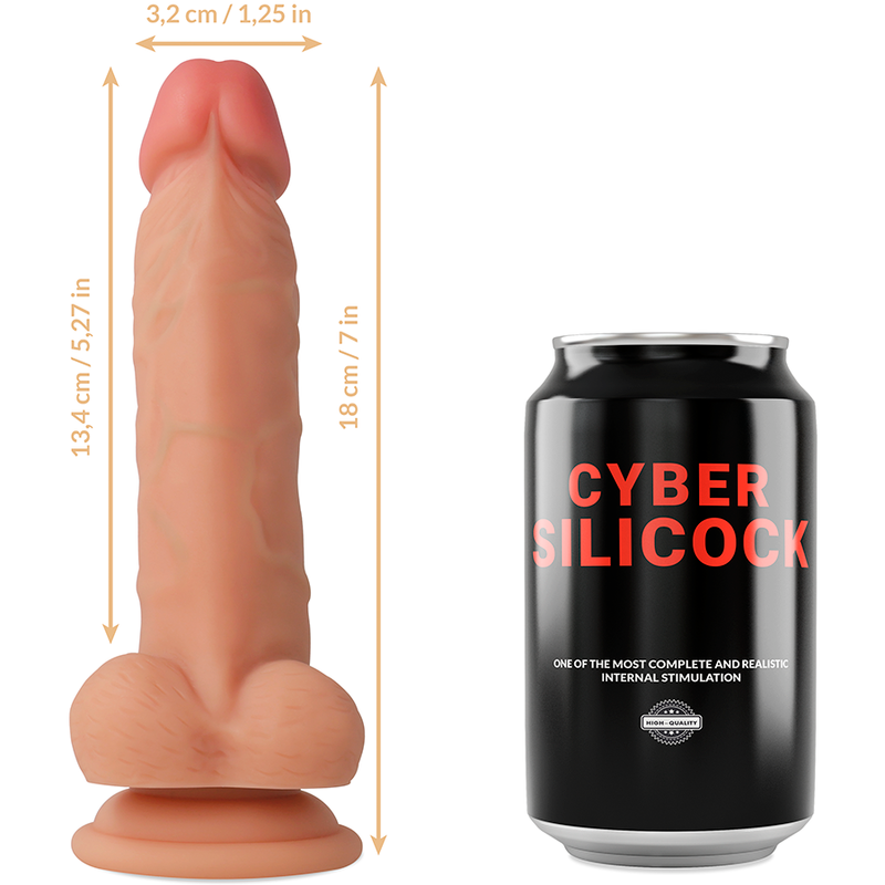 Strap-on jude liquid silicone with 3 free rings 18 cm -o- 3.2 cm