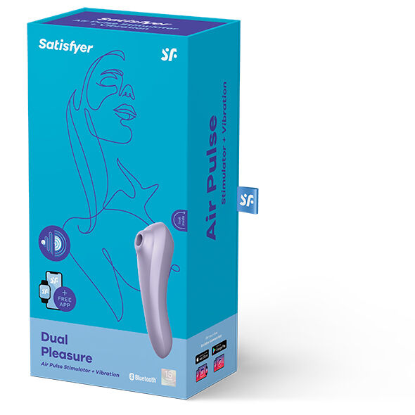 Purple dual pleasure air pulse vibrator