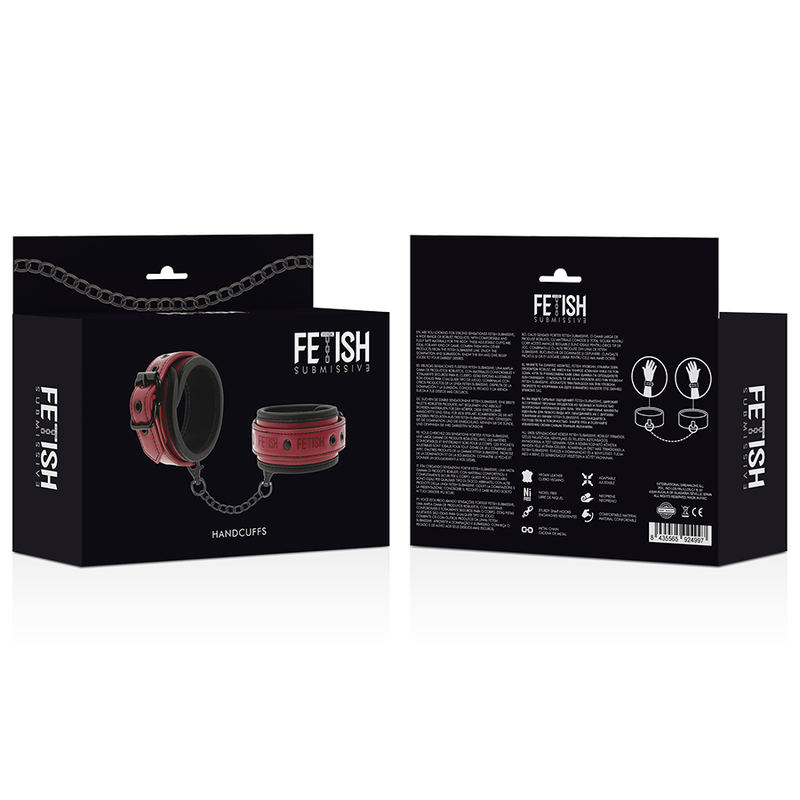 Vegan leather handcuffs with neoprene lining