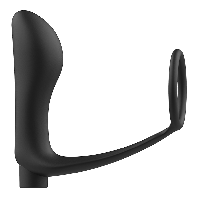 Penis ring with remote control rechargeable black anal plug