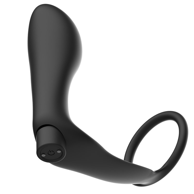 Penis ring with remote control rechargeable black anal plug