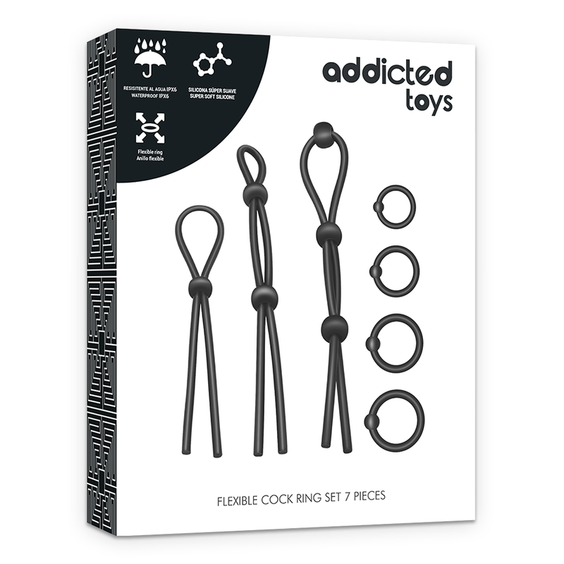 7-Piece Flexible Silicone Cock Ring Set